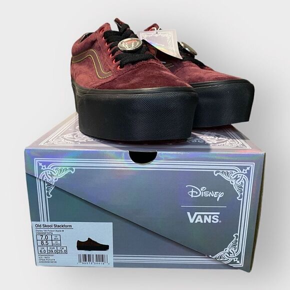 VANS Old Skool Stackform Disney 100 POISON APPLE Mahogany Womens size 8.5 New - Picture 1 of 12
